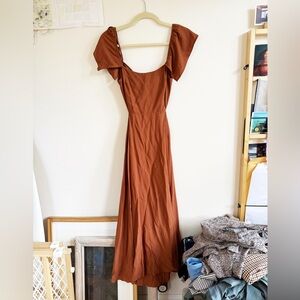 EUC OAK + FORT Brown Summer Dress
